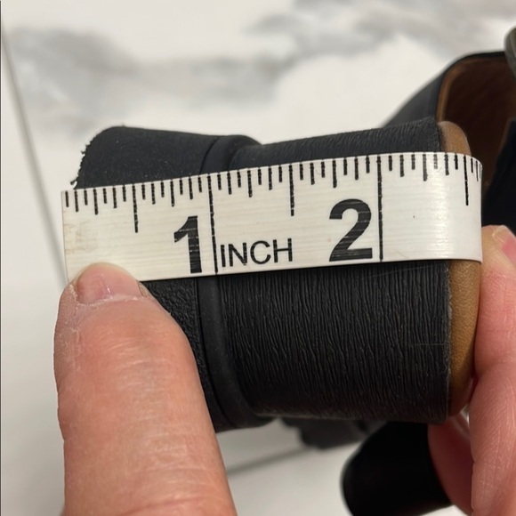 MWOT Bueno Jianna Black Platform Leather Sandals with Adjustable Ankle Strap - Picture 10 of 13